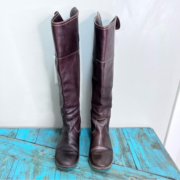Frye Paige Cuff Leather Riding Boots Size 7 Western - Picture 3 of 15